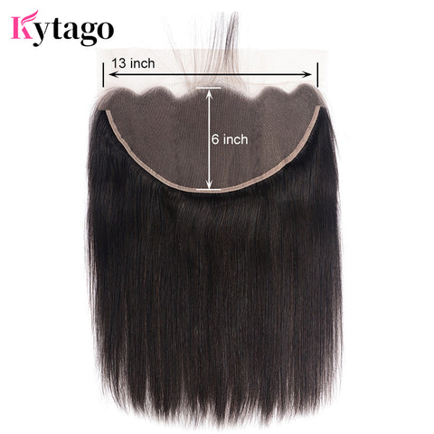 Kytago 13*6 Lace Frontal Closure Straight Hair 1 Piece Virgin Human Hair