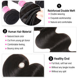 Kytago 4 Bundles Body Wave Hair With Peruvian 4*4 Lace Closure