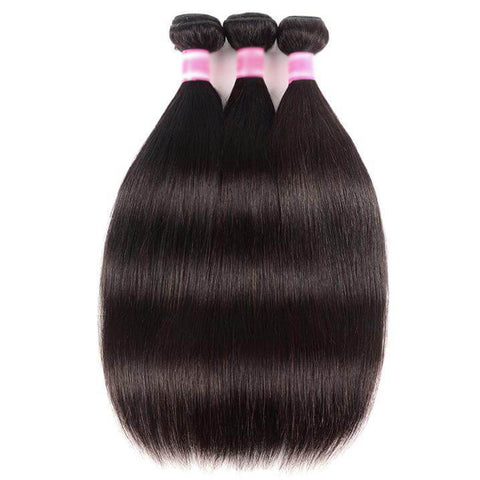 Kytago Affordable Brazilian Hair 3 Bundles Unprocessed Virgin Brazilian Straight Hair Weave Natural Black