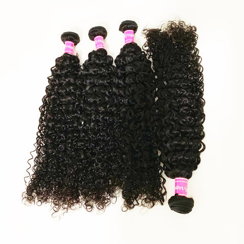 Kytago Malaysian Virgin Hair African American Jerry Curly Weave 4 Bundles