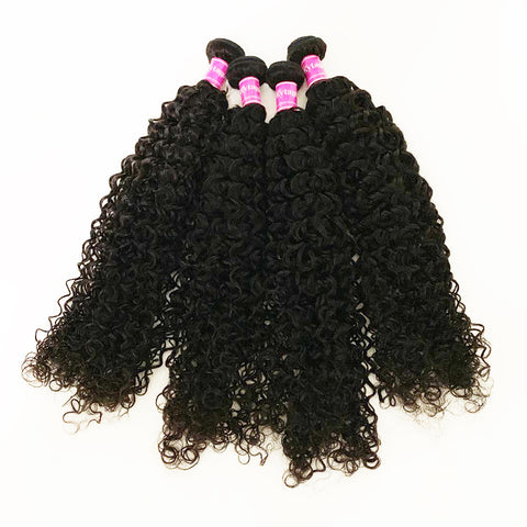 Kytago Virgin Human Hair Weaves 4 Bundles Indian Jerry Curly