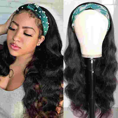 Kytago Body Wave Headband Wigs Brazilian Glueless Human Hair Wigs Natural Color