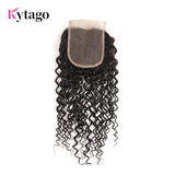 Kytago 4*4 Three Part Middle Part And Free Part Lace Closure Curly 100% Virgin Human Hair