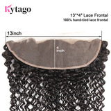 Kytago Curly Lace Frontal Closure 13*4 Ear To Ear Unprocessed Virgin Hair