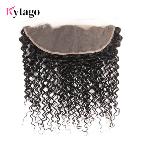 Kytago Curly Lace Frontal Closure 13*4 Ear To Ear Unprocessed Virgin Hair