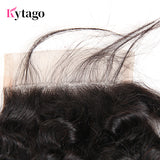 Kytago 4*4 Three Part Middle Part And Free Part Lace Closure Curly 100% Virgin Human Hair