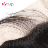 Kytago Brazilian Straight Virgin Hair Weave 3 Bundles With Lace Frontal 13*4 Ear To Ear